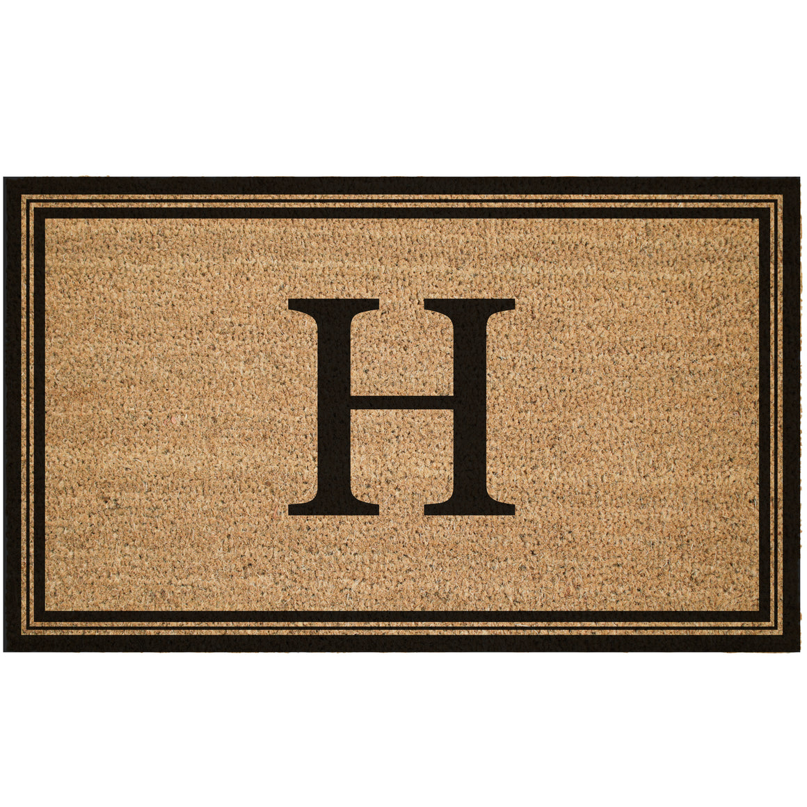Custom Monogram With Border Coir Doormat