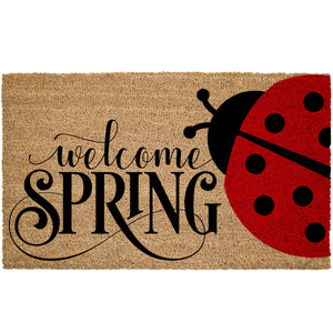 Hello Spring Ladybug Coir Doormat